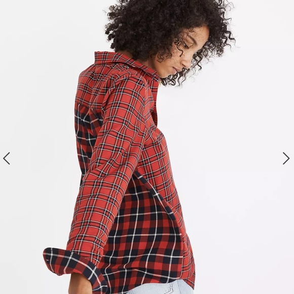Madewell Tops - Madewell Classic Ex-Boyfriend Shirt in Plaid Patchwork